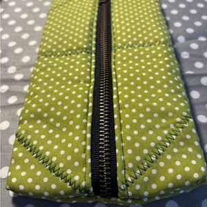 Green Polka Dot Zippered Pouch